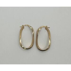 Vintage 14k Gold Oval Hoops